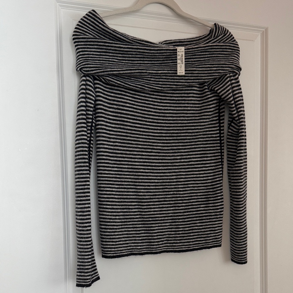Striped Off-Shoulder Sweater
